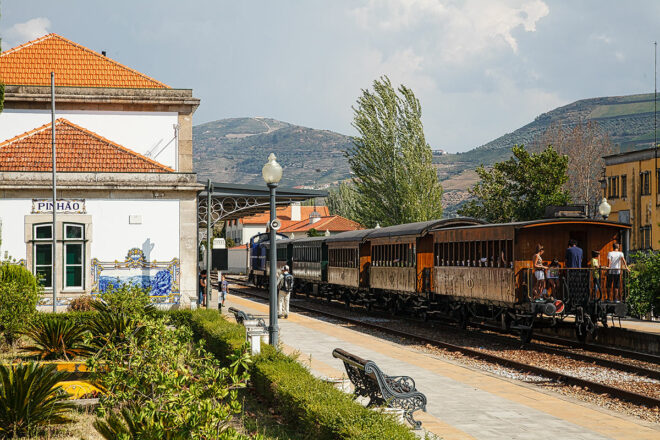 Foto vom Bahnhof in Pinhão am Douro