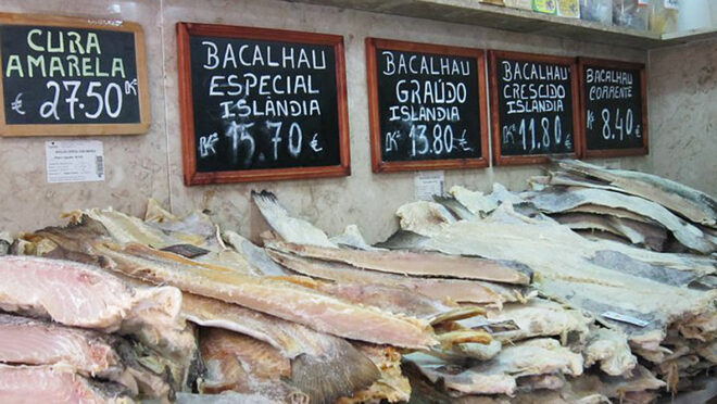 Foto von Bacalhau im Lissabonner Fischladen