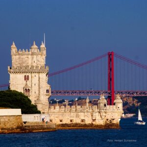 Lissabon Torre de Belem und Ponte 25 de Abril / alle Bildrechte Herbert Schlemmer